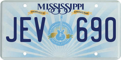 MS license plate JEV690