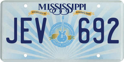 MS license plate JEV692