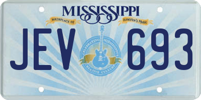 MS license plate JEV693