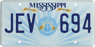 MS license plate JEV694