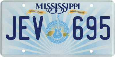 MS license plate JEV695