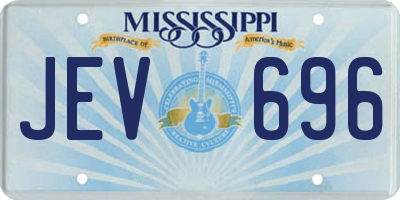 MS license plate JEV696