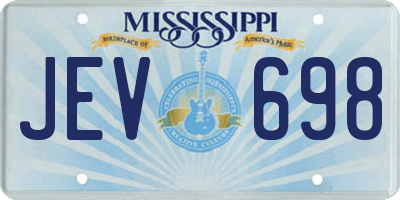 MS license plate JEV698