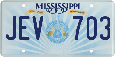 MS license plate JEV703