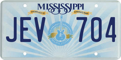MS license plate JEV704