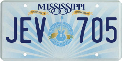 MS license plate JEV705