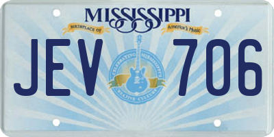 MS license plate JEV706