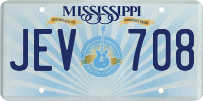 MS license plate JEV708