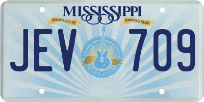 MS license plate JEV709