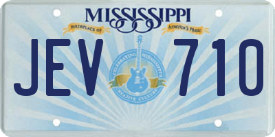 MS license plate JEV710