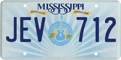 MS license plate JEV712