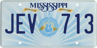 MS license plate JEV713