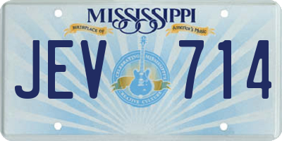 MS license plate JEV714