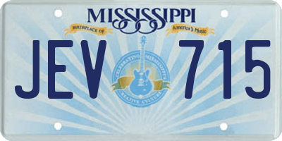 MS license plate JEV715