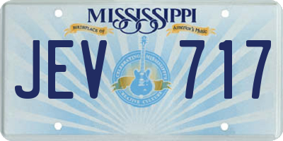 MS license plate JEV717