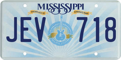 MS license plate JEV718