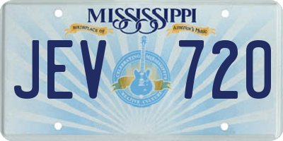 MS license plate JEV720