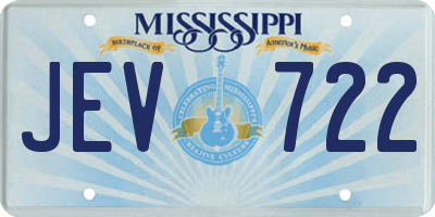 MS license plate JEV722
