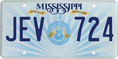 MS license plate JEV724
