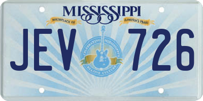MS license plate JEV726
