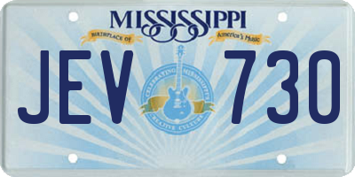 MS license plate JEV730