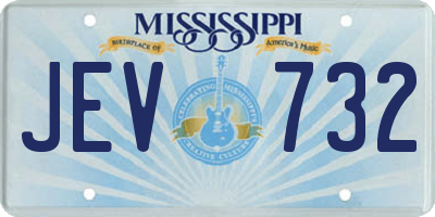 MS license plate JEV732