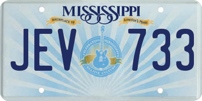MS license plate JEV733