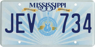 MS license plate JEV734