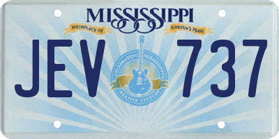 MS license plate JEV737