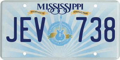 MS license plate JEV738