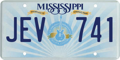 MS license plate JEV741
