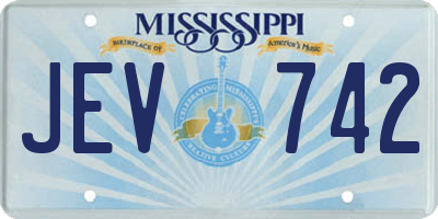MS license plate JEV742