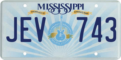 MS license plate JEV743