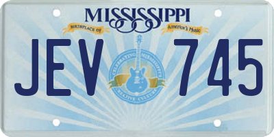 MS license plate JEV745