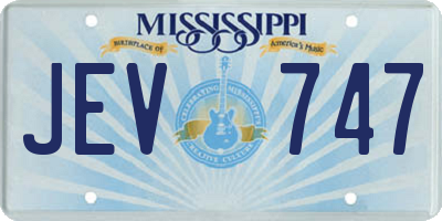 MS license plate JEV747