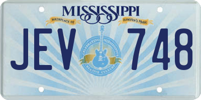 MS license plate JEV748