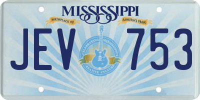 MS license plate JEV753