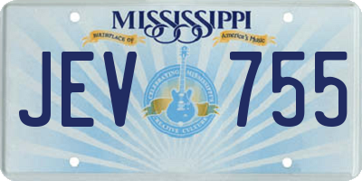 MS license plate JEV755