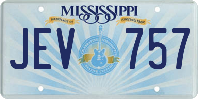 MS license plate JEV757