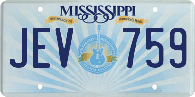 MS license plate JEV759