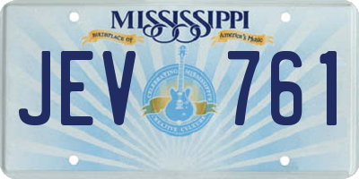 MS license plate JEV761