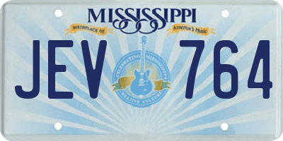 MS license plate JEV764