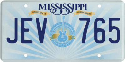 MS license plate JEV765