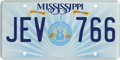 MS license plate JEV766