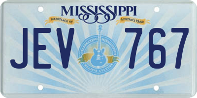 MS license plate JEV767