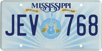 MS license plate JEV768
