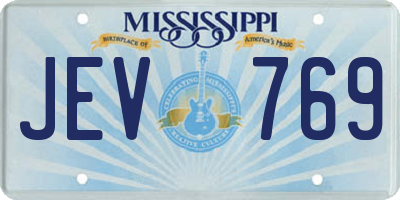MS license plate JEV769