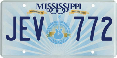 MS license plate JEV772