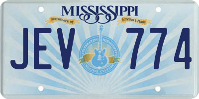 MS license plate JEV774
