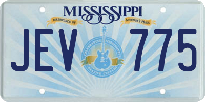 MS license plate JEV775